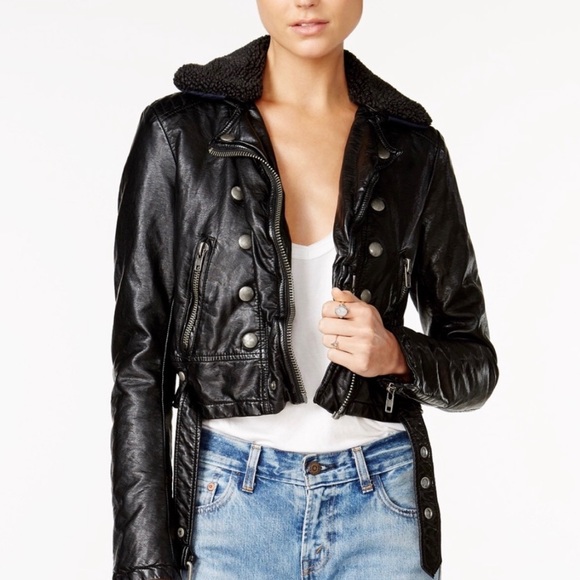 Free People Jackets Coats Vegan Leather Moto Jacket Poshmark